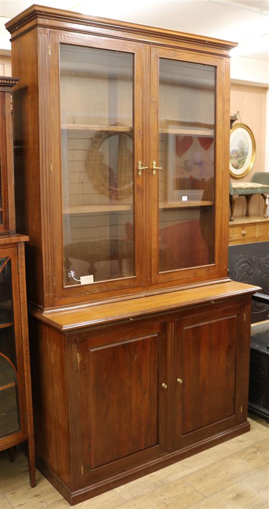 A late 19th century mahogany bookcase cupboard W.123cm